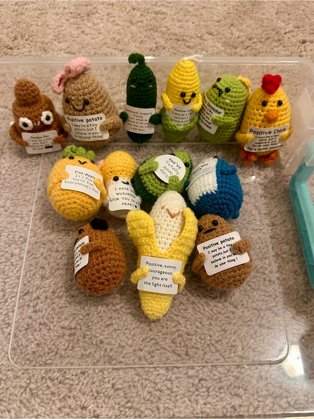 Crochet positive potato affirmations- price is for entire set!